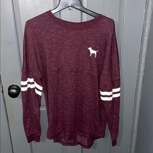 PINK Victoria's Secret Maroon Long Sleeve Top